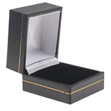 Black Leatherette Ring Box with Gold Trim - Pack of 24