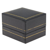 Black Leatherette Ring Box with Gold Trim - Pack of 24
