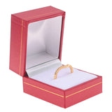 Red Leatherette, Gold Trim Jewelry Ring Box