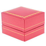 Red Leatherette, Gold Trim Jewelry Ring Box