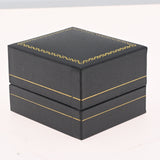 Black Leatherette Earring Box with Gold Trim - Pack of 24