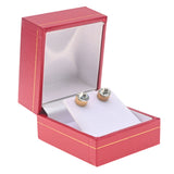 Red Leatherette, Gold Trim, Jewelry Earring Box