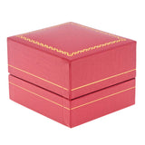 Red Leatherette, Gold Trim, Jewelry Earring Box