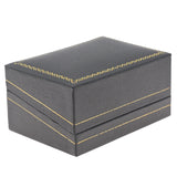 Black Leatherette Dual Ring Box with Gold Trim - Pack of 24
