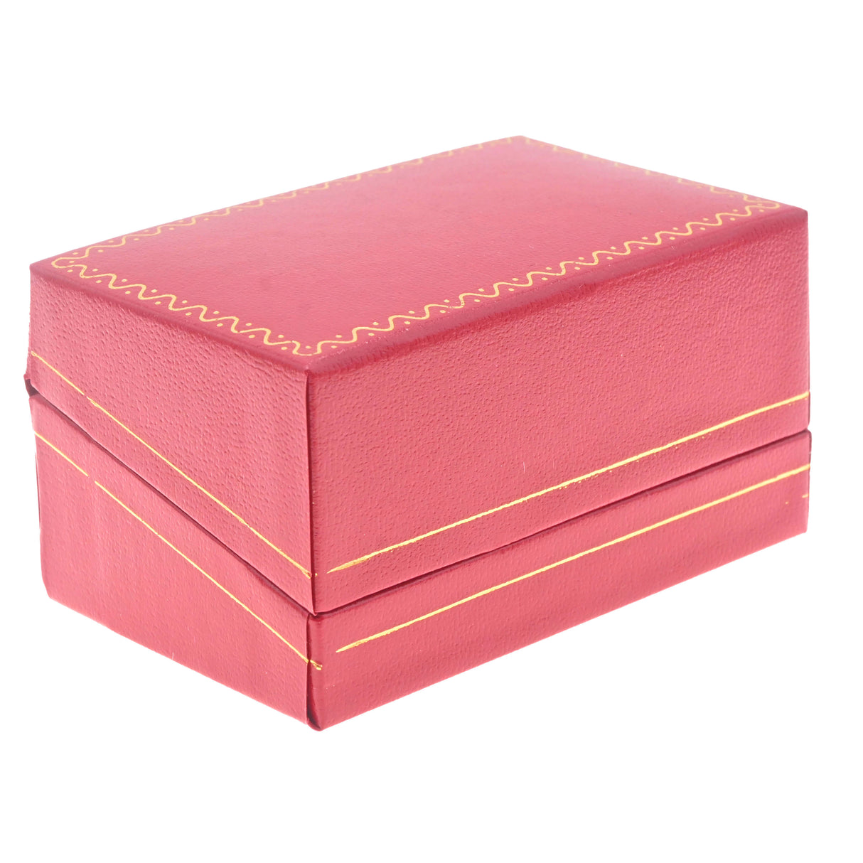 Red Leatherette, Gold Trim, Dual Jewelry Ring Box