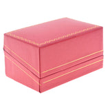 Red Leatherette, Gold Trim, Dual Jewelry Ring Box