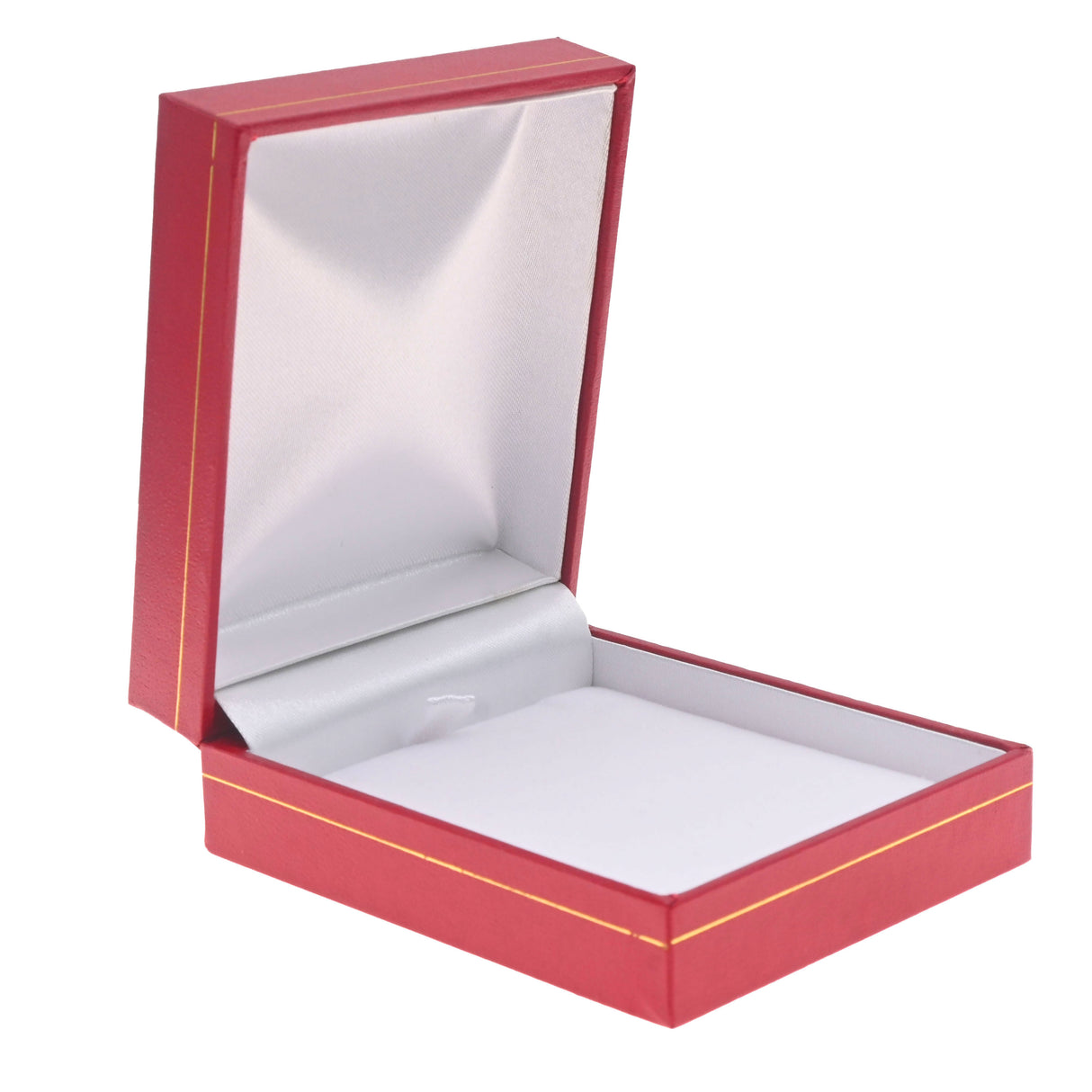 Red Leatherette, Gold Trim, Jewelry Pendant Box
