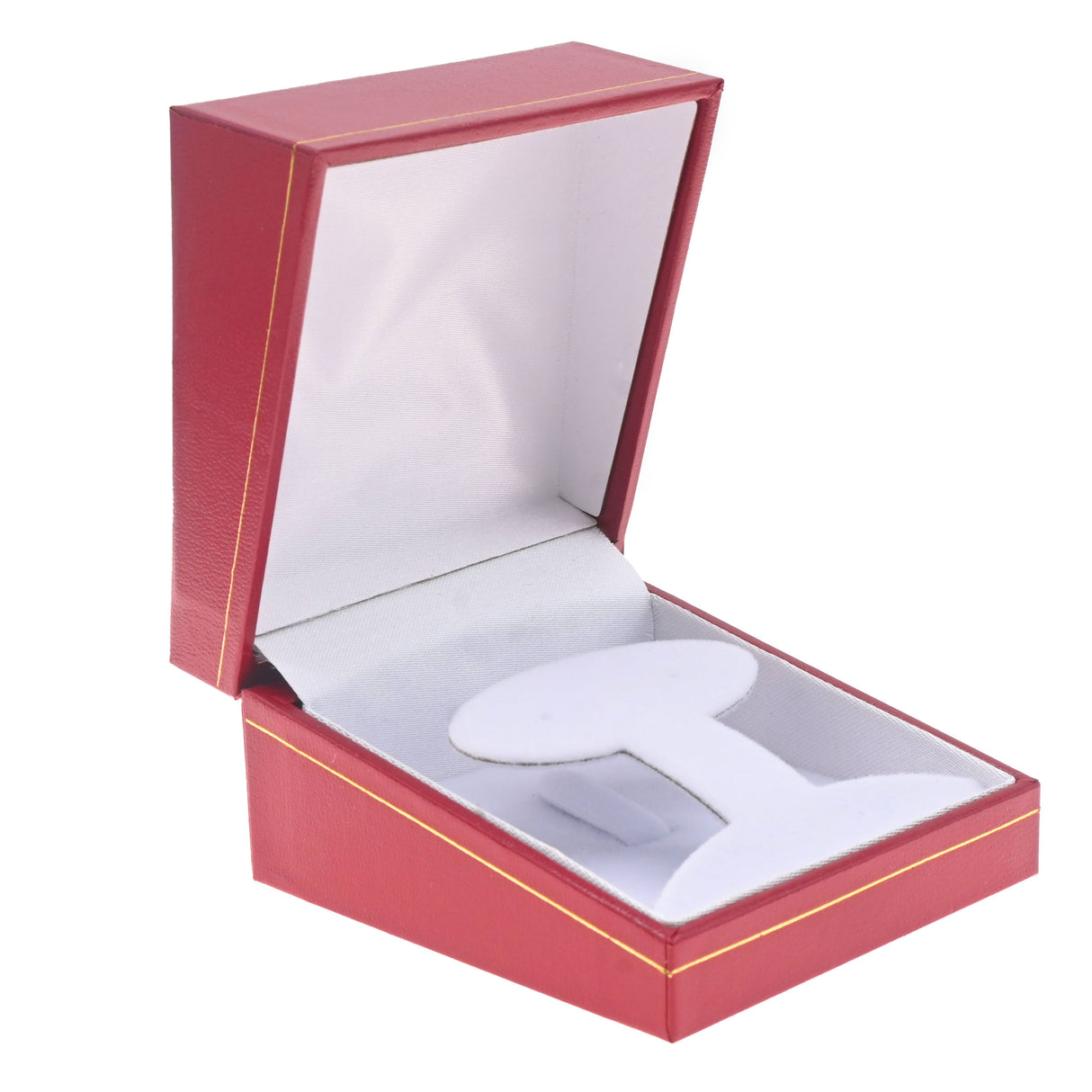 Red Leatherette, Gold Trim, Jewelry T-Insert Earring Box