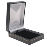 Black Leatherette Earring / Pendant Box with Gold Trim - Pack 24