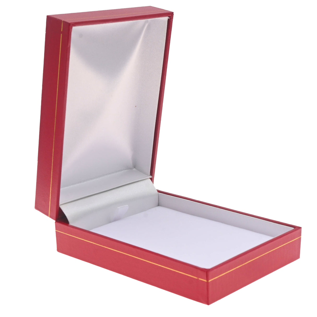 Red Leatherette, Gold Trim, Jewelry Earring / Pendant Box