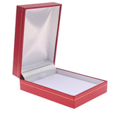 Red Leatherette, Gold Trim, Jewelry Earring / Pendant Box