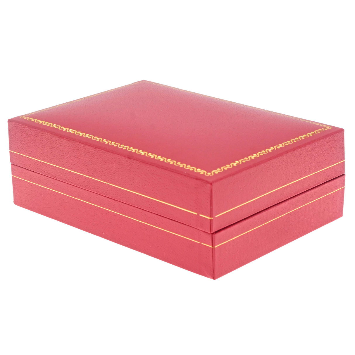 Red Leatherette, Gold Trim, Jewelry Earring / Pendant Box