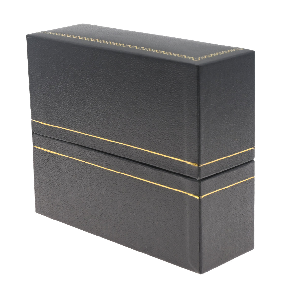 Black Leatherette Bangle Box with Gold Trim - Pack of 12