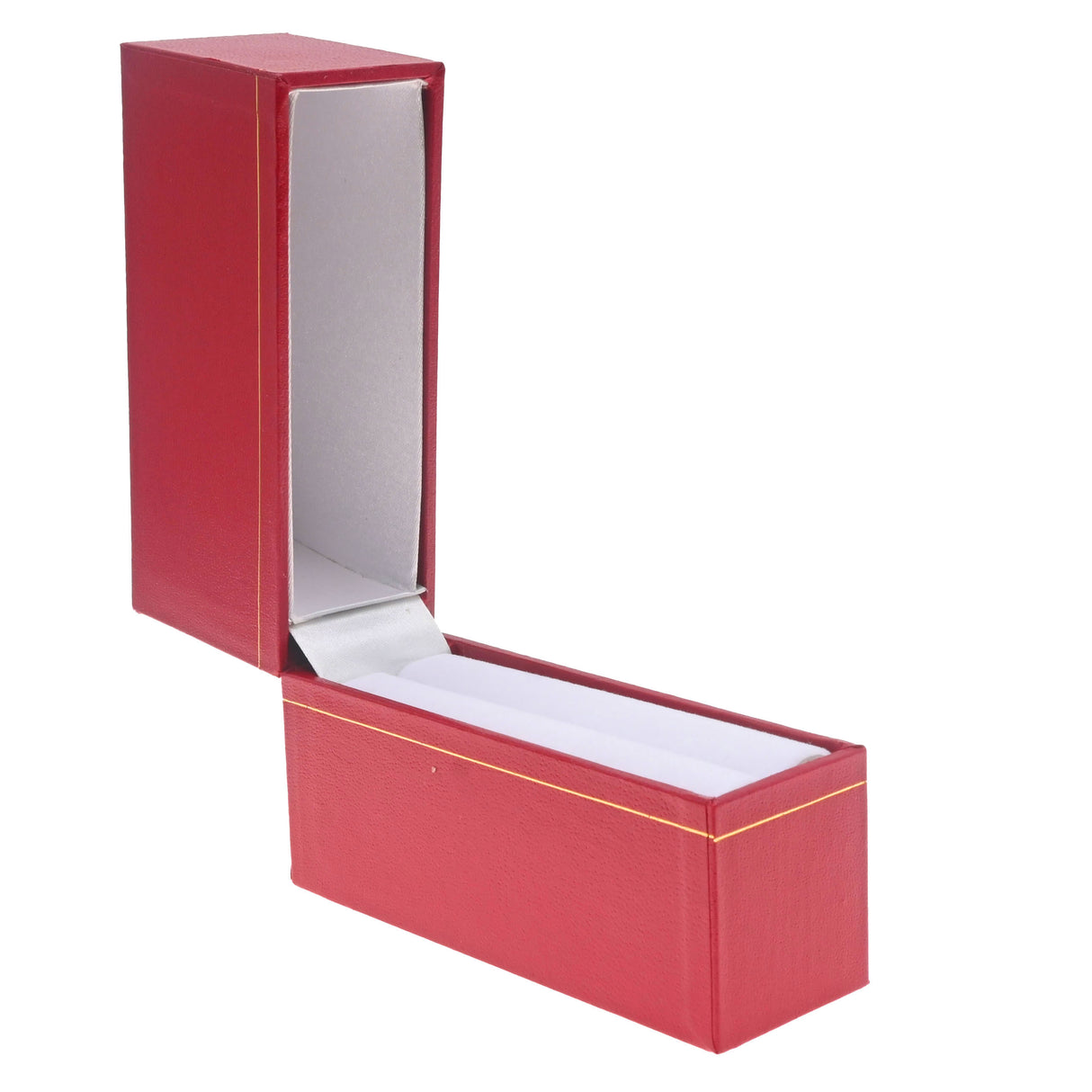 Red Leatherette Gold Trimmed Jewelry Bangle Boxes