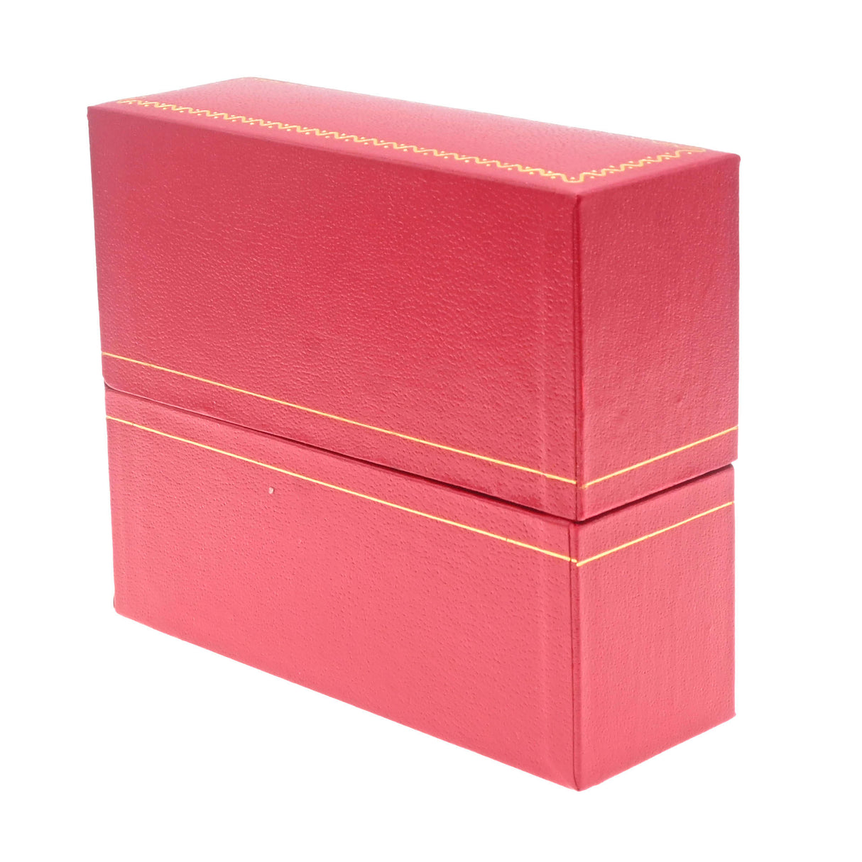 Red Leatherette Gold Trimmed Jewelry Bangle Boxes