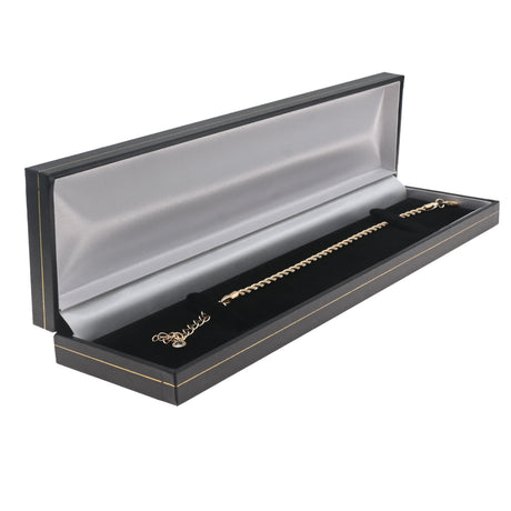 Black Leatherette Bracelet Box with Gold Trim - Pack of 24
