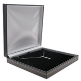 Black Leatherette Necklace Box with Gold Trim - Pack of 12