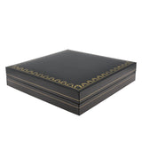 Black Leatherette Necklace Box with Gold Trim - Pack of 12
