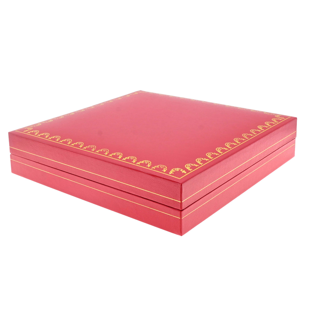 Red Leatherette, Gold Trim, Jewelry Necklace Display Gift Boxes