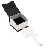 Black & White Magnetic Ribbon Paper Ring Gift Boxes