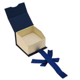 Blue & Cream Magnetic Ribbon Paper Ring Gift Boxes