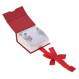 Red & White Magnetic Ribbon Paper Earring or Pendant Gift Boxes