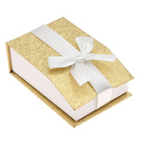 Gold & White Magnetic Ribbon Paper Pendant Gift Boxes