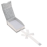 Silver & White Magnetic Ribbon Paper Pendant Gift Boxes