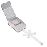 Silver & White Magnetic Ribbon Paper Pendant Gift Boxes