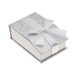 Silver & White Magnetic Ribbon Paper Pendant Gift Boxes