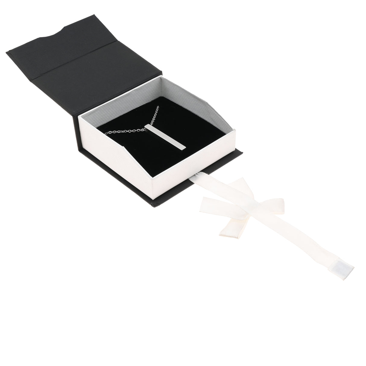 Black & White Magnetic Ribbon Paper Large Pendant Gift Boxes