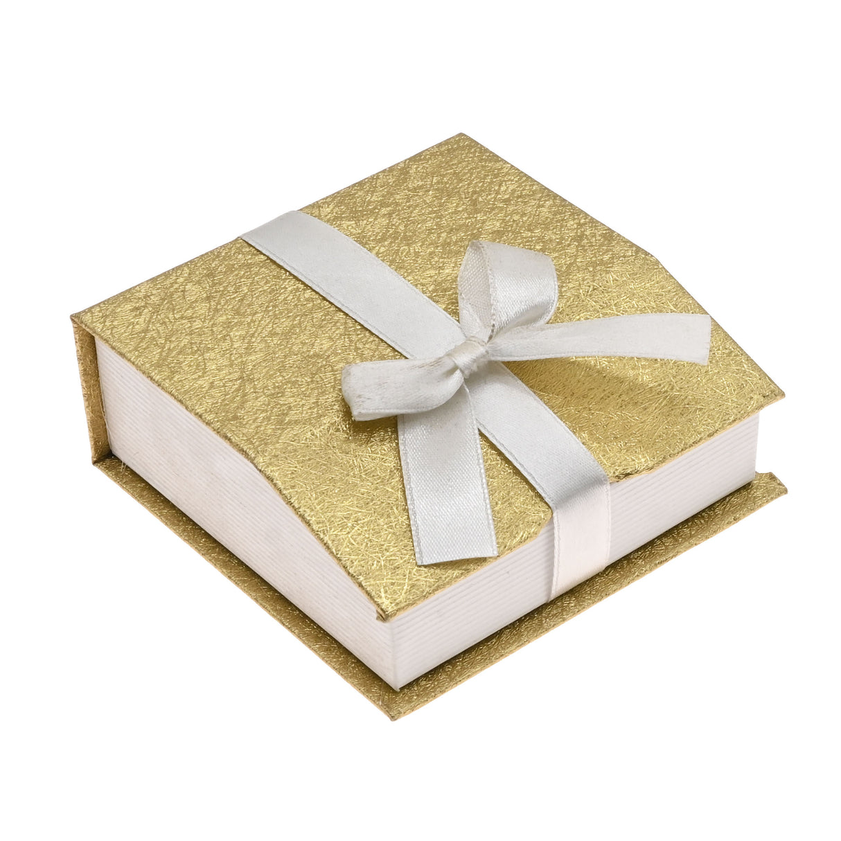 Gold & White Magnetic Ribbon Paper Large Pendant Gift Boxes