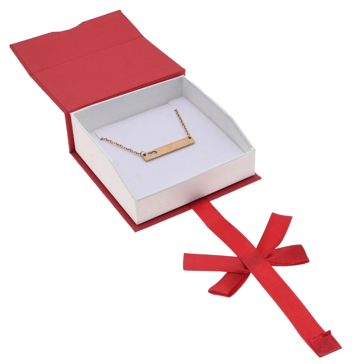 Red & White Magnetic Ribbon Paper Large Pendant Gift Boxes