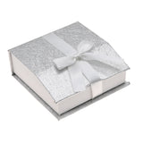 Silver & White Magnetic Ribbon Paper Large Pendant Gift Boxes