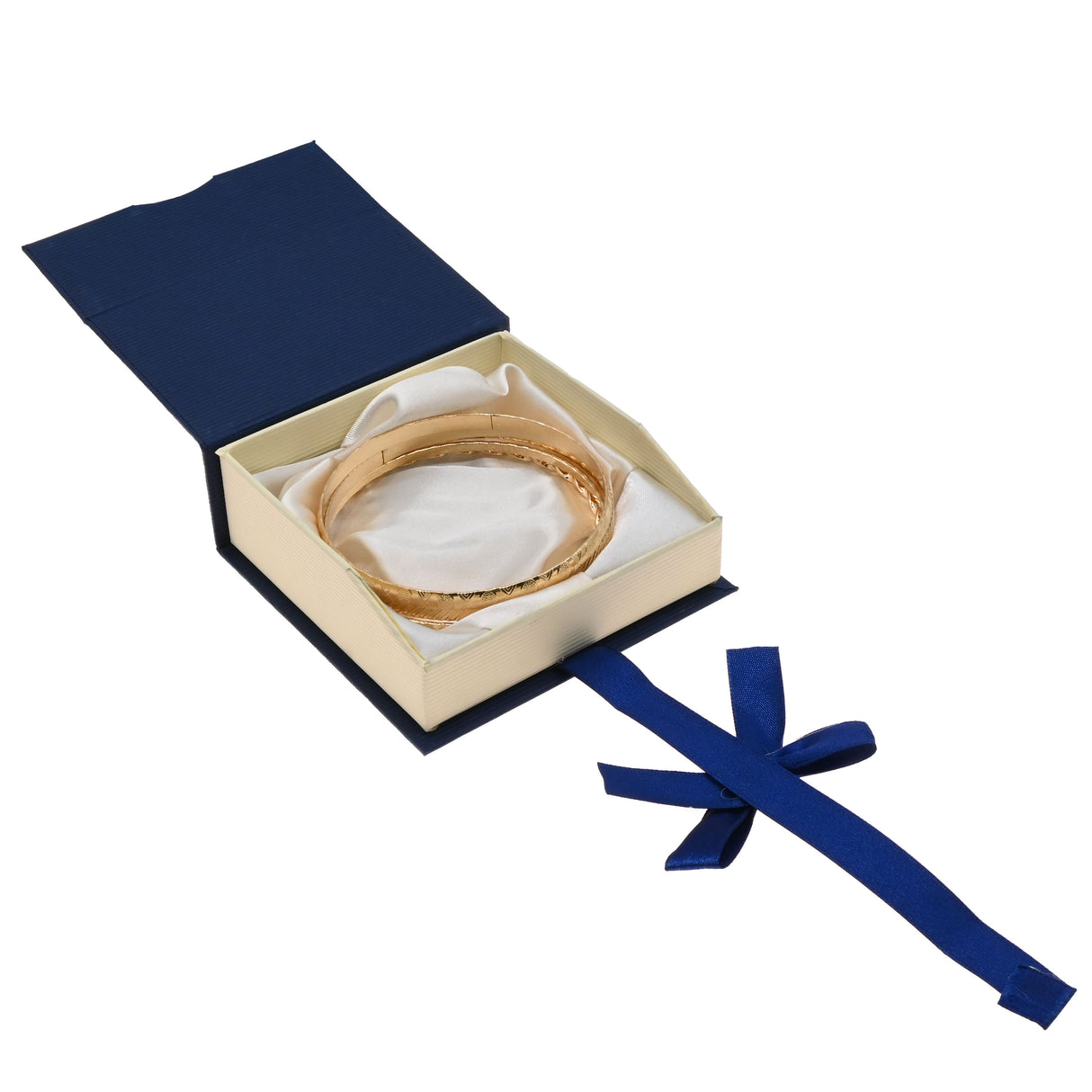Blue & Cream Magnetic Ribbon Paper Bangle & Watch Gift Boxes
