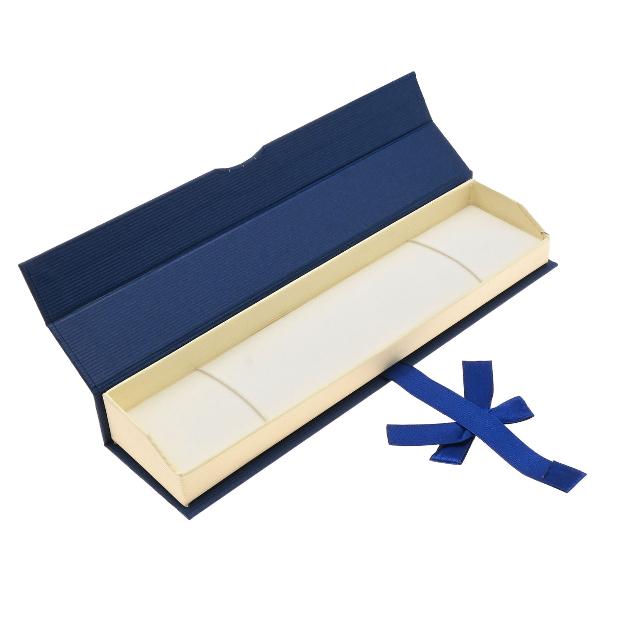 Blue & Cream Magnetic Ribbon Paper Bracelet Gift Boxes