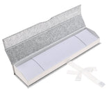 Silver & White Magnetic Ribbon Paper Bracelet Gift Boxes