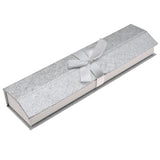 Silver & White Magnetic Ribbon Paper Bracelet Gift Boxes
