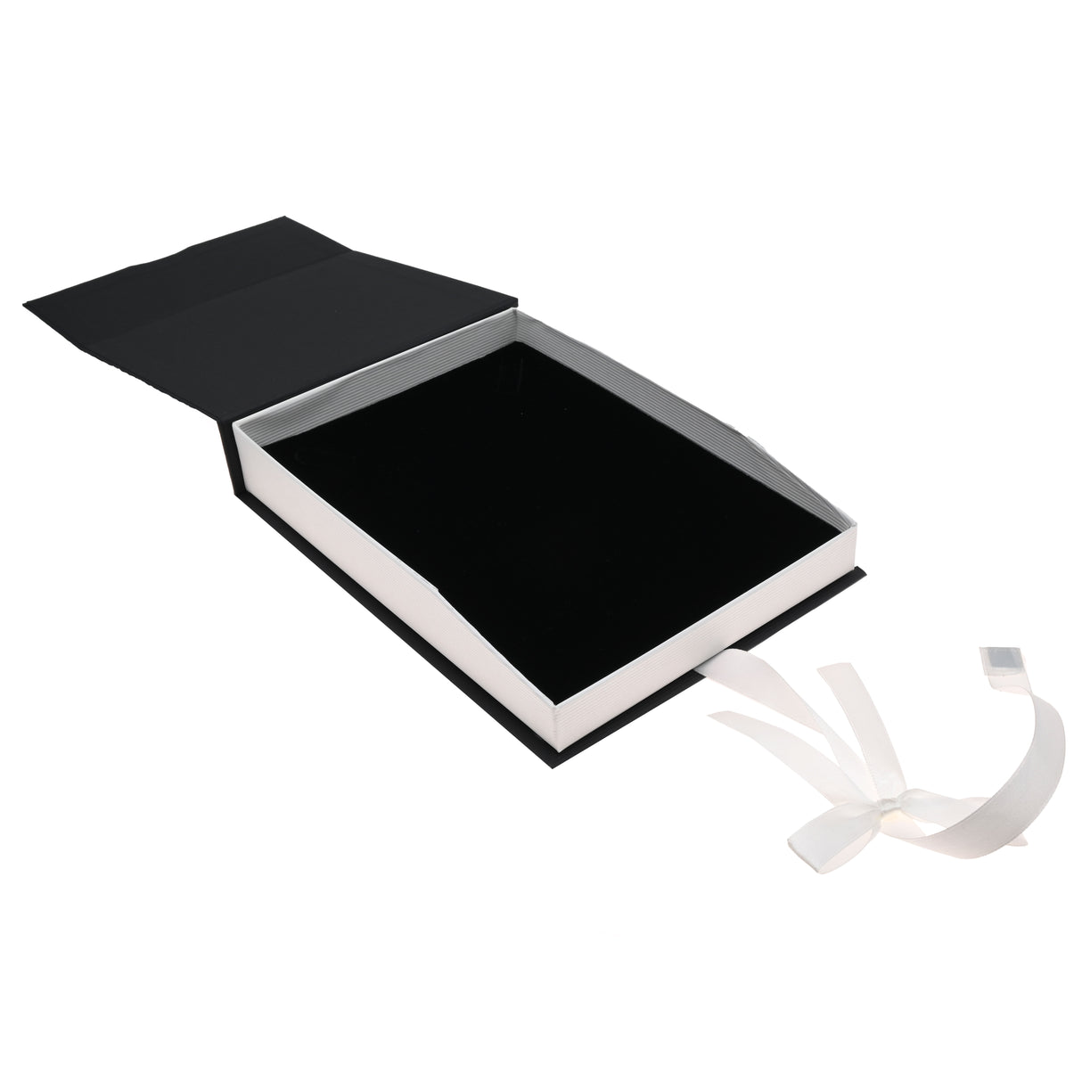 Black & White Magnetic Ribbon Paper Necklace Gift Boxes
