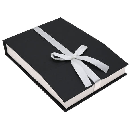 Black & White Magnetic Ribbon Paper Necklace Gift Boxes