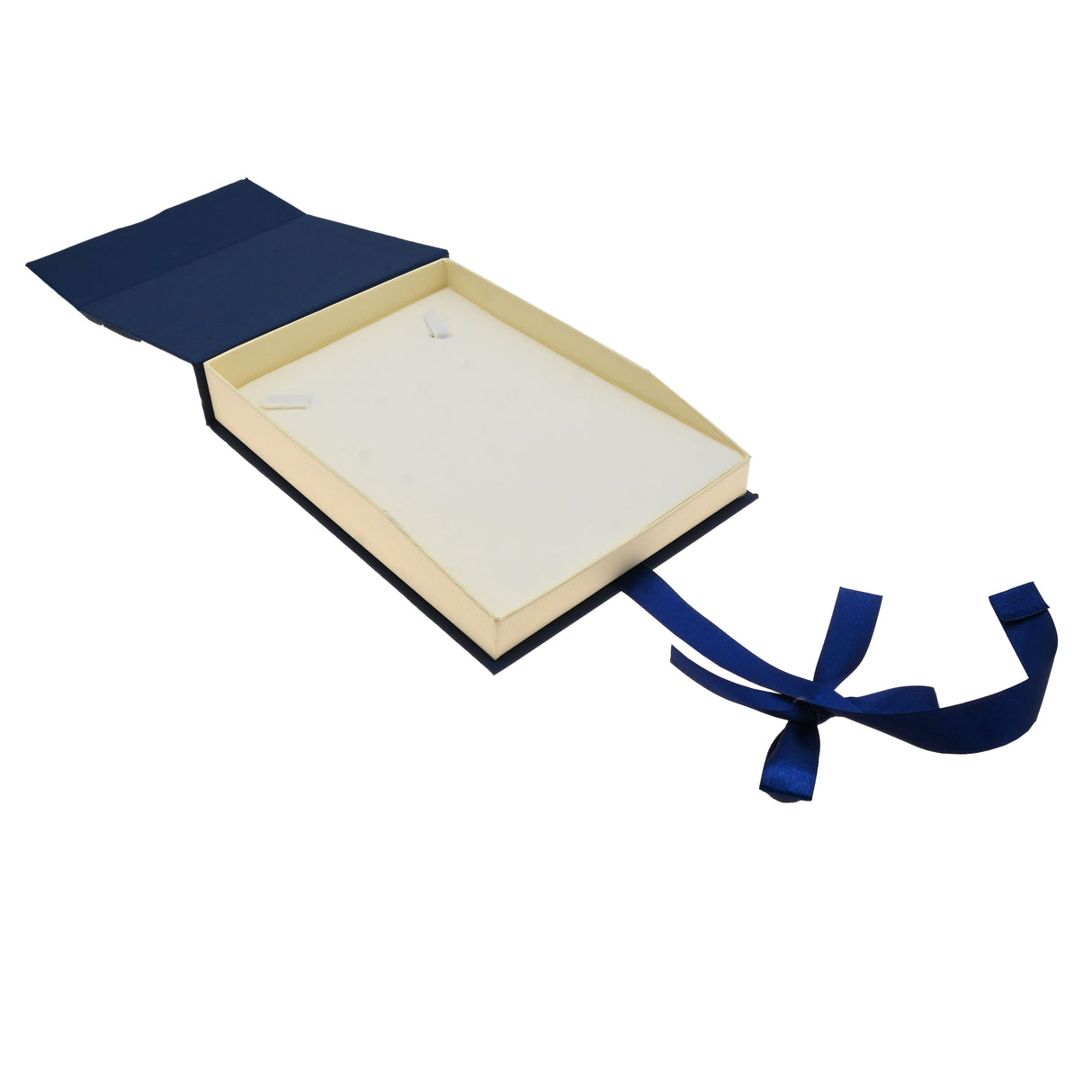 Blue & Cream Magnetic Ribbon Paper Necklace Gift Boxes