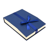 Blue & Cream Magnetic Ribbon Paper Necklace Gift Boxes