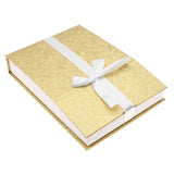 Gold & White Magnetic Ribbon Paper Necklace Gift Boxes