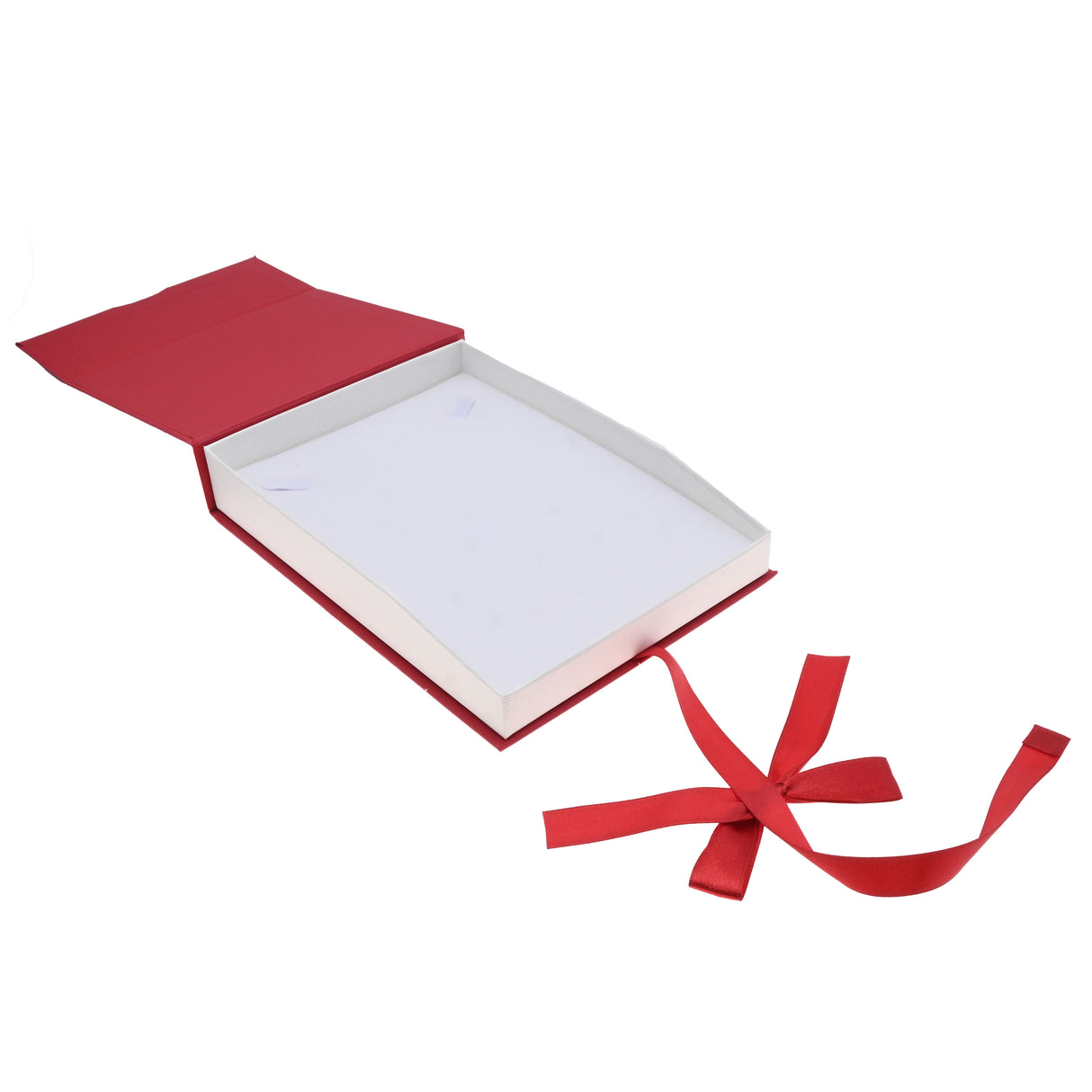 Red & White Magnetic Ribbon Paper Necklace Gift Boxes