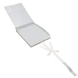Silver & White Magnetic Ribbon Paper Necklace Gift Boxes