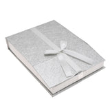 Silver & White Magnetic Ribbon Paper Necklace Gift Boxes