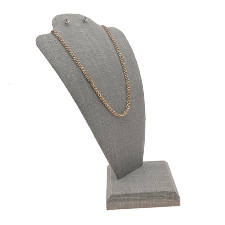Grey Linen 2 Piece Jewelry Necklace or Chain Display