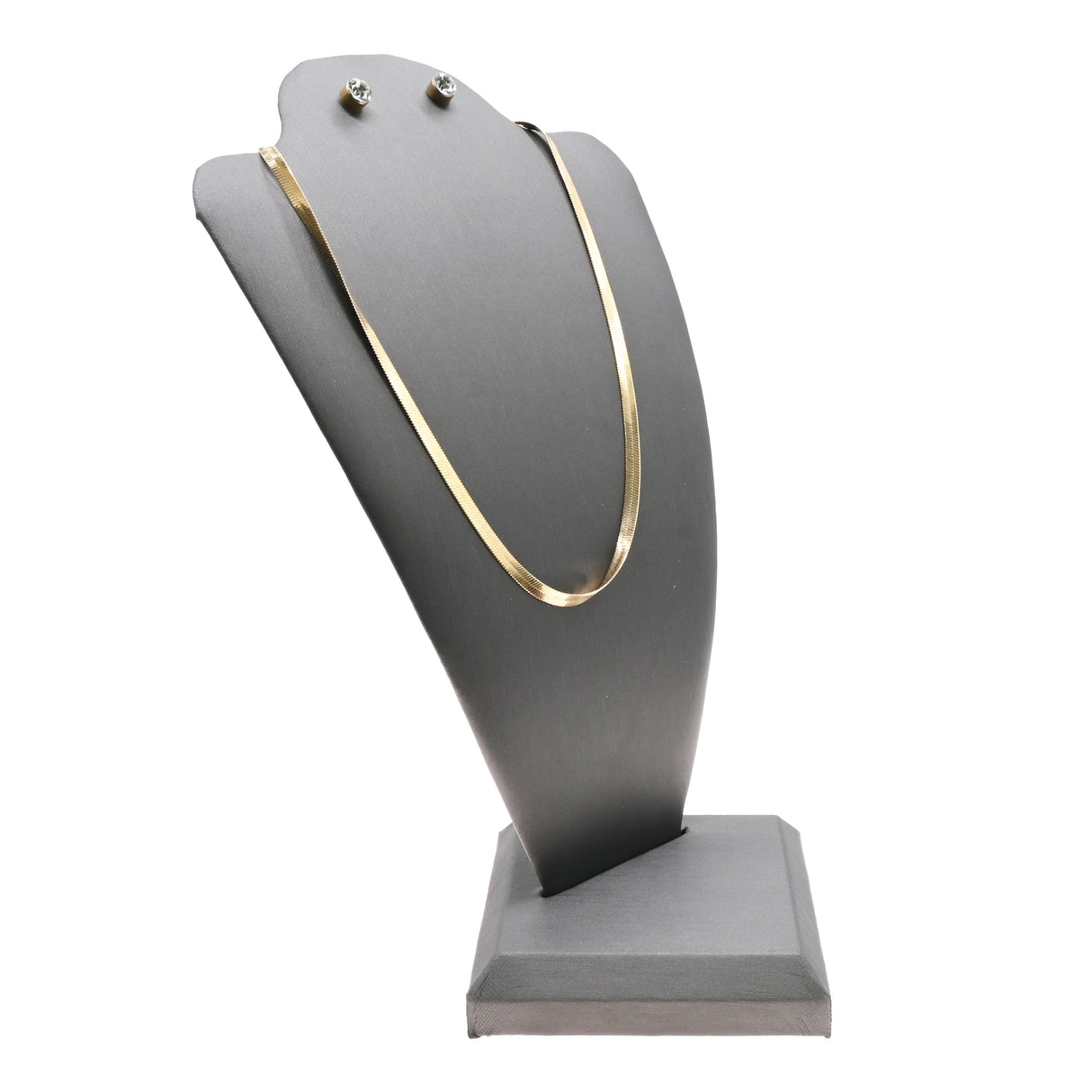 Steel Grey Leatherette 2-Piece Portable Necklace & Earring Display