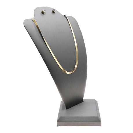 Steel Grey Leatherette 2-Piece Portable Necklace & Earring Display