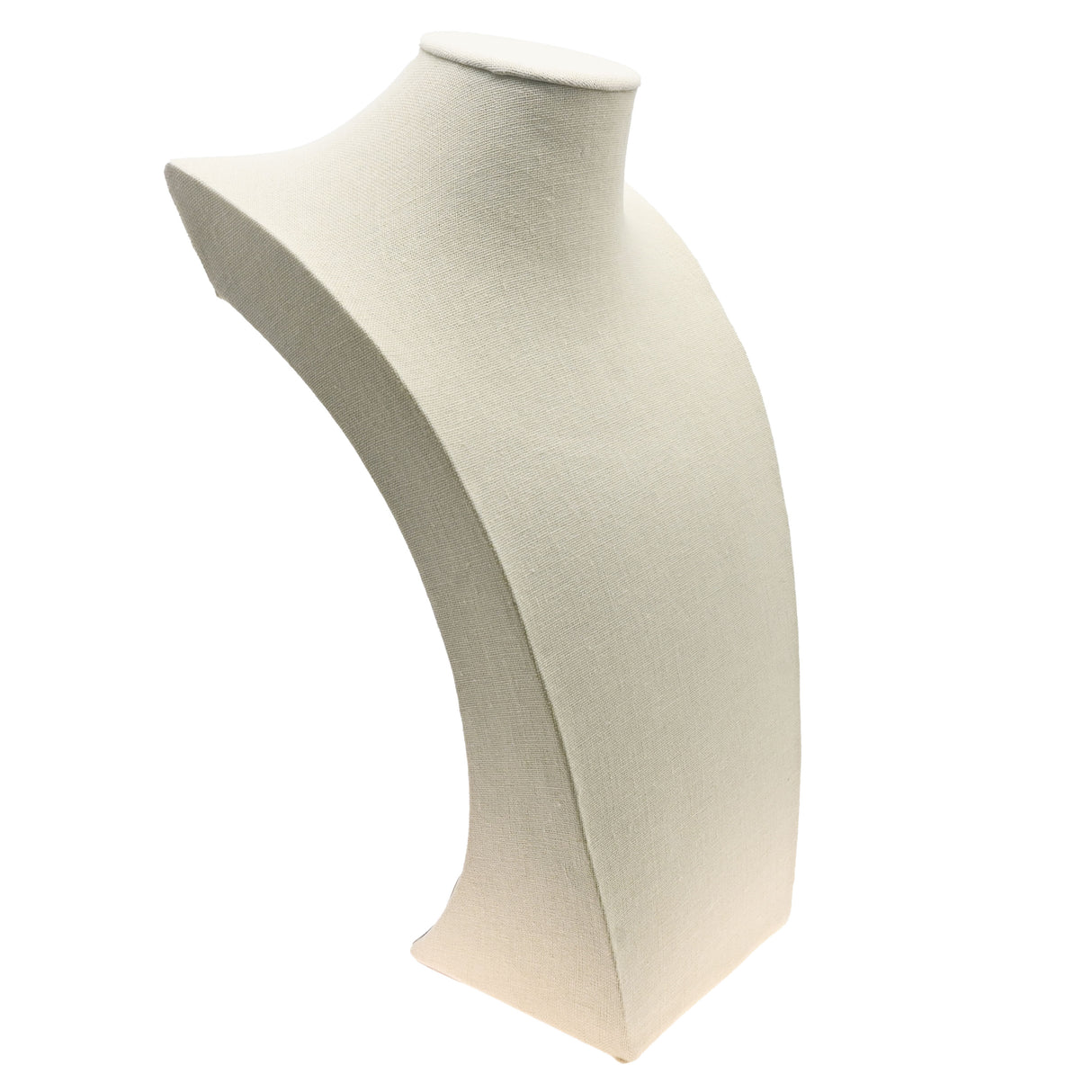 Beige Linen Jewelry Necklace Display Bust, 17" Tall